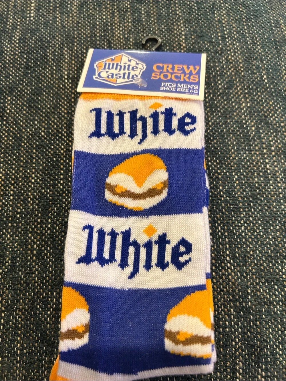 Crew Socks in White, Blue & Gold - Branded Fan Sock